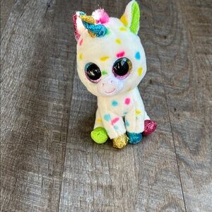 TY Plush Rainbow Polka Dot Unicorn Stuffed Animal (Harmonie)